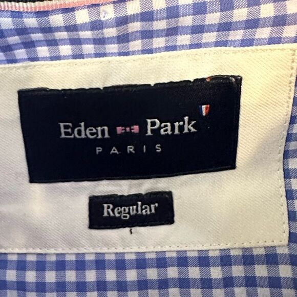 Eden Park Paris XL Blue and White Gingham LS Button Down‎ Shirt - Picture 2 of 9